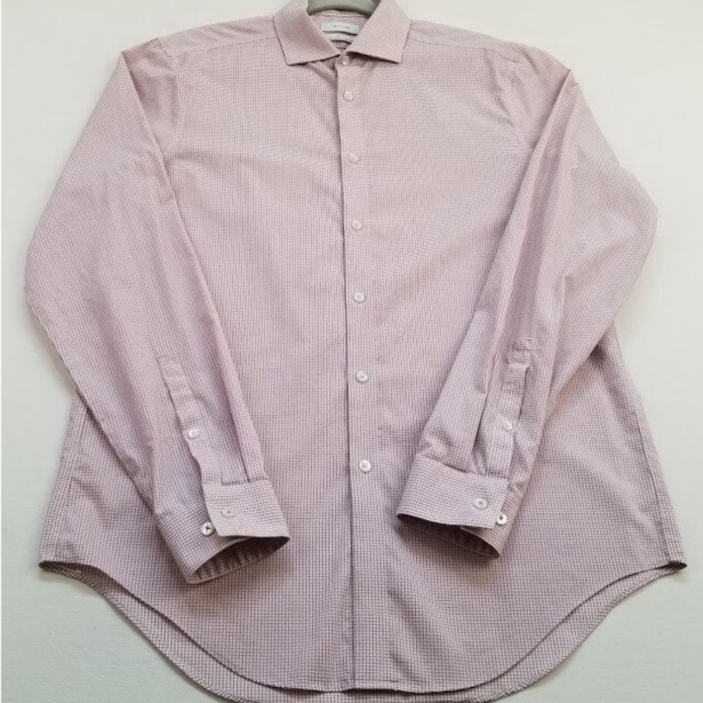Calvin Klein Slim Fit Plaid Dress Shirt